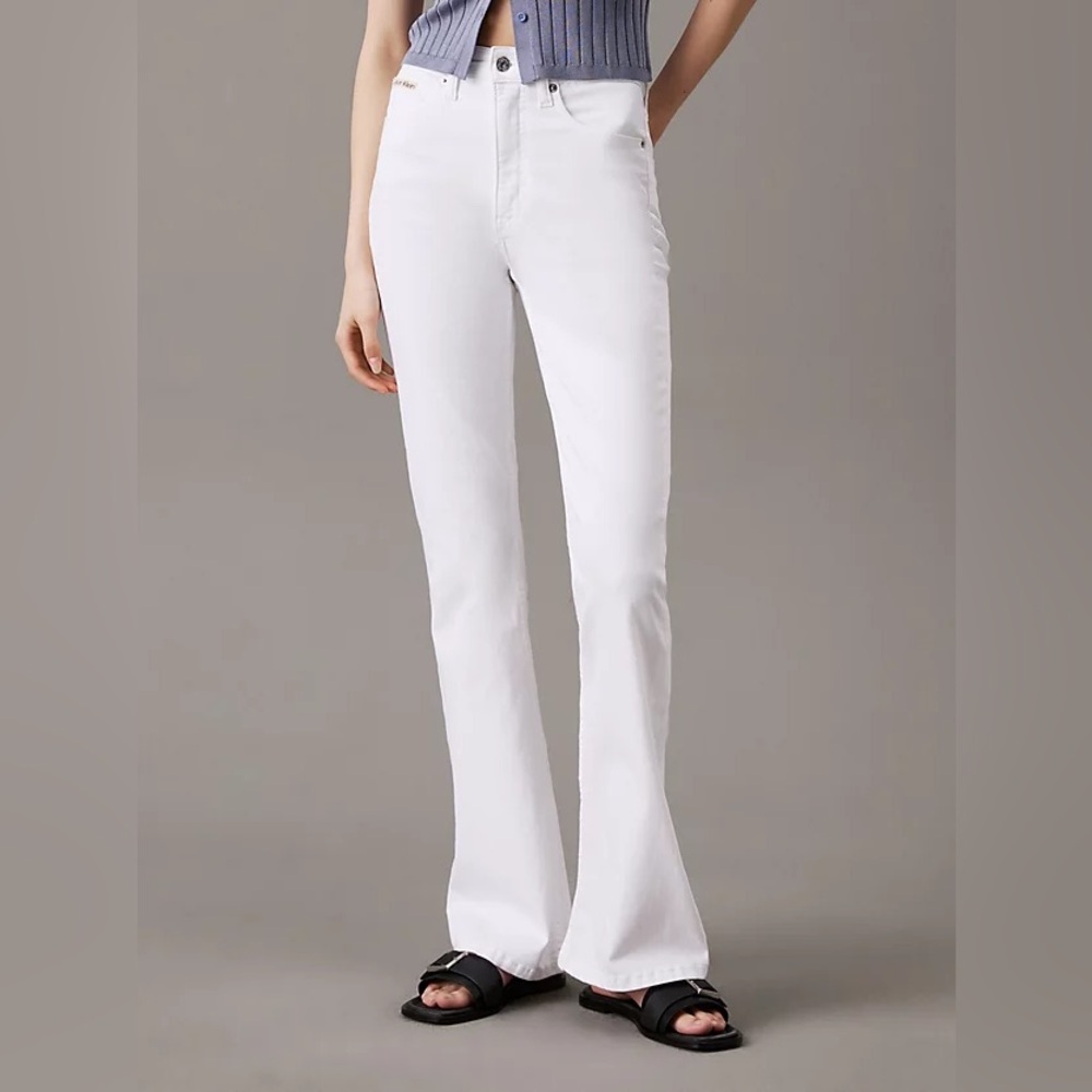 Calvin Klein white high-rise flare denim jeans new with tags women’s 30